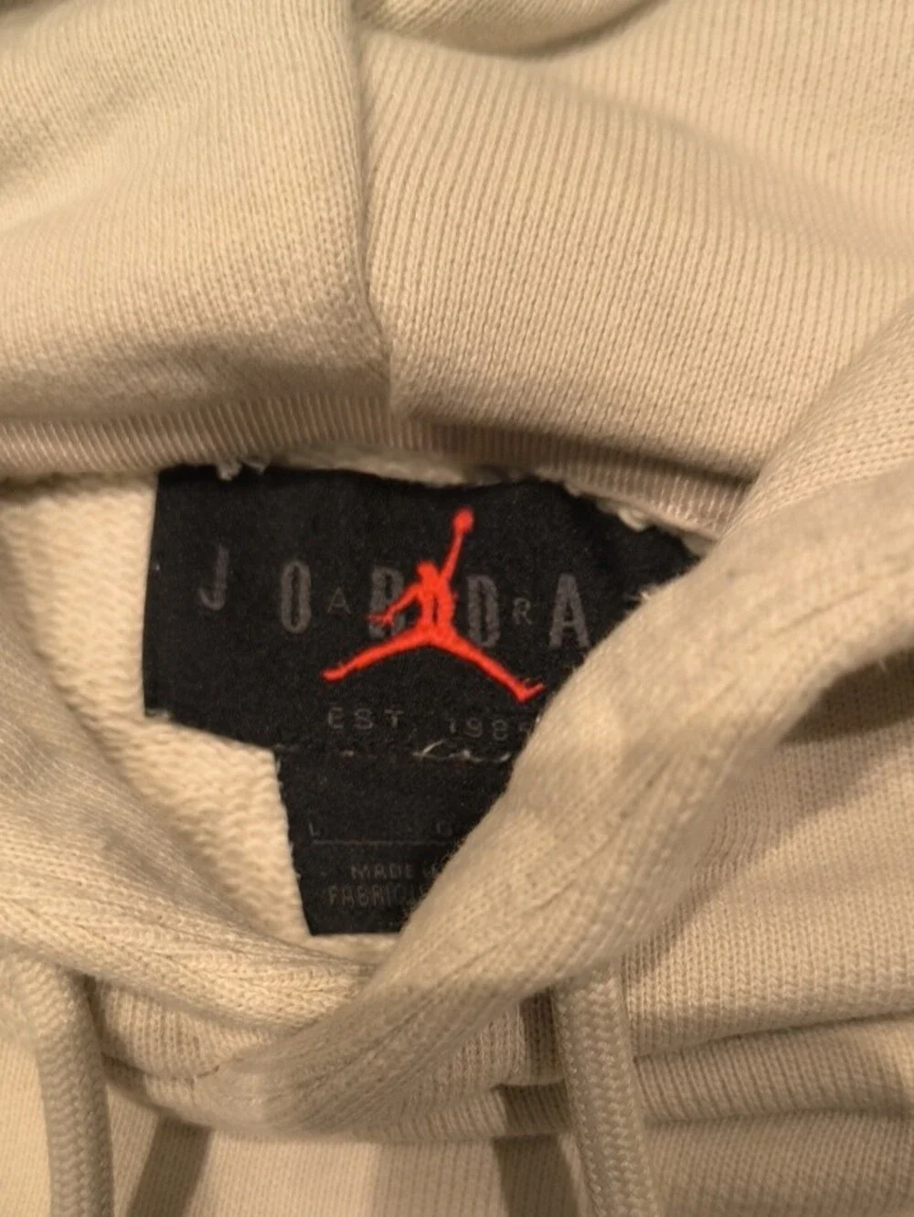 Jordan Cream Pullover Hoodie with A Ma Maniere Script